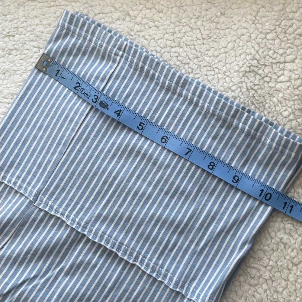Pact Organic Cotton Blue White Striped Jumpsuit Sz Medium V-Neck Tank Ankle Crop - Picture 4 of 10